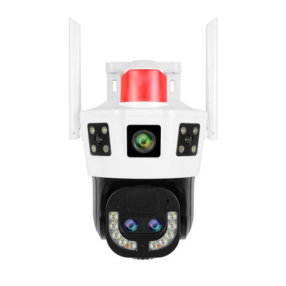 CCTV Camera 4G Solar-Powered 3MP Triple Lens Security Camera with 10X Zoom ,Wireless Outdoor Surveillance, Dual View, Motion Detection, Two-Way Audio, Built-in Alarm & Siren