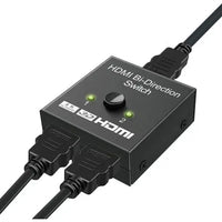 HDMI 4K 2.0 Bi-Directional Switch | 2 In 1 Out / 1 In 2 Out | 4K @ 60Hz, HDR, 3D & HDCP Pass-Through | Manual Toggle Hub for Gaming & Home Theater