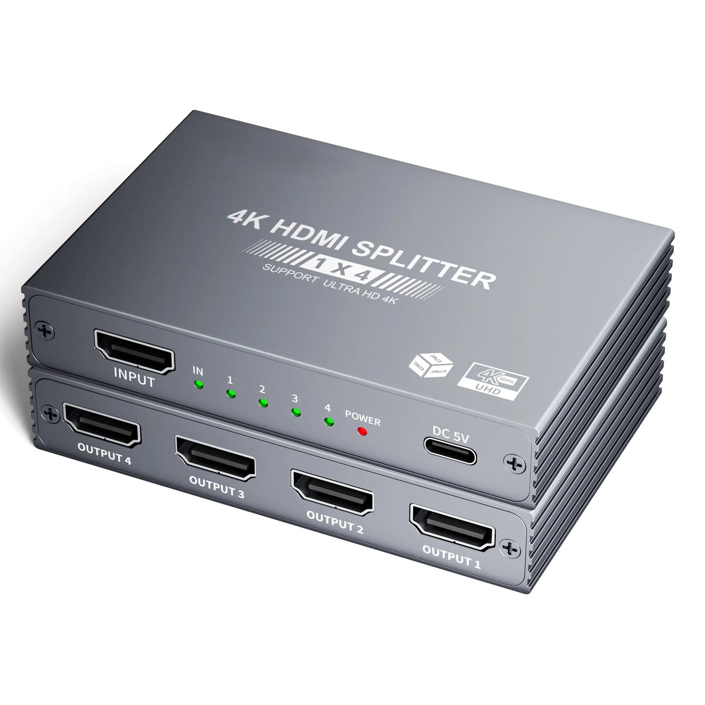 HDMI 4K Splitter – Dual Screen Display Adapter for TV & Monitors | High-Speed HDMI Splitter