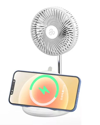 USB Mini Fans 2 in 1 Table Phone Stand With Fast Wireless Charger