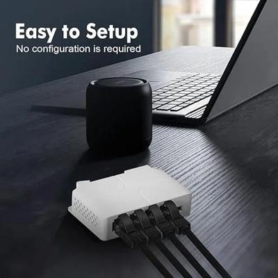 Poe Extender 1 in 3 Out | PoE Powered Passthrough Switch Extend Wall and Din-Rail Mount (Indoor)