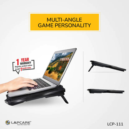 LAPCARE Winner Cooling Pad with 4 Fans Laptop Stand, Black