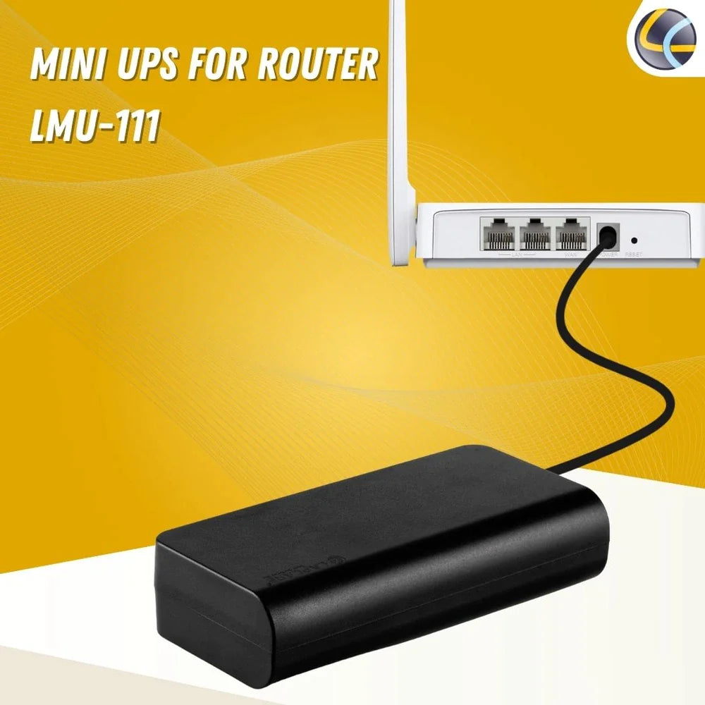 LAPCARE Mini UPS for 12V WiFi Router Broadband Modem | Backup Upto 4 Hours | Current Surge & Deep Discharge Protection
