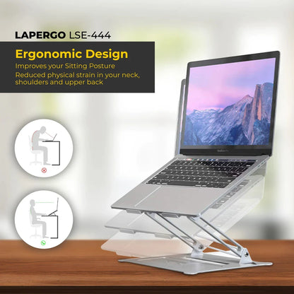 LAPERGO Foldable Aluminum Laptop Stand /Notebook Riser (LSE-444)