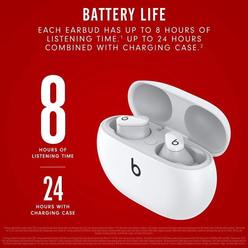 Beats Studio Buds True Wireless Noise Cancelling Earbuds Compatible with Apple &amp; Android White