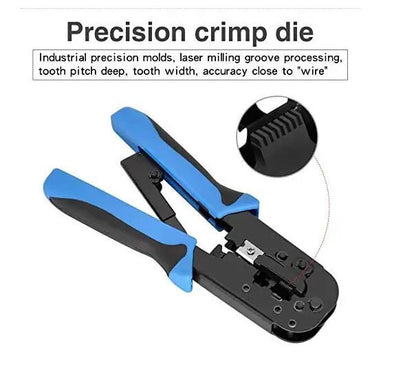 Dual-Modular Crimping Tool 2-in-1 Crimping Tool LAN Cutter with Cable Cutter Network Cable Tool