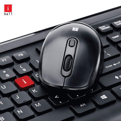 iBall Magical Duo 2 Wireless Deskset - Keyboard and Mouse I Alkaline Battery I High speed Optical Mouse I Long Battery Life I Smart semi-multimedia keyboard (Black)