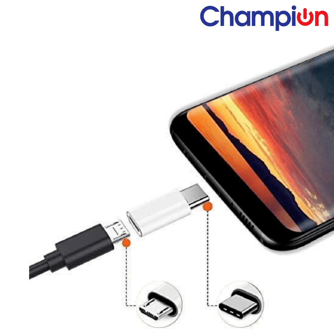CHAMPION Set of 3 USB Type C Adapter Micro USB to Type C Adapter