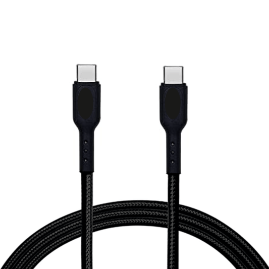 Champion Type C to C 35W PD Data Sync & Fast Charging Cable Braided for Compatible with Mobiles Phones, Tablets, Power Banks & Type C Devices (Black)