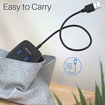 Portronics Mport 4A POR-1159 4-Port USB Hub High Speed (Black)