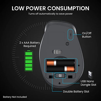 Portronics Toad 24 Wireless Optical Mouse with 2.4 GHz Wireless Technology, Optical Orientation, Adjustable DPI
