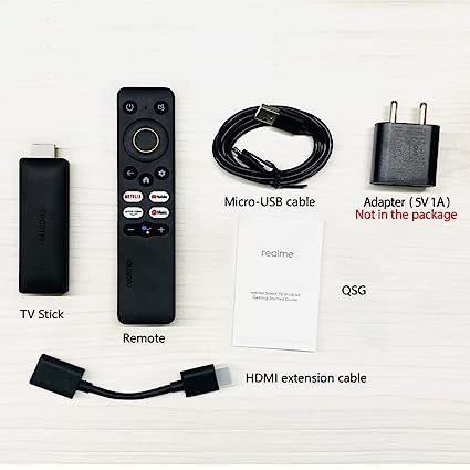 realme 4K Smart Google TV Stick with Remote Voice Recognition (Black)
