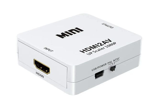 MINI HDMI2AV Up Scaler 1080P HD Video Converter (White)
