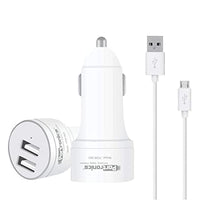Portronics Car Power 2T 2.4A Car Charger with Dual USB Ports, White