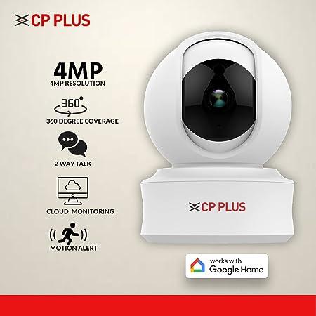CP PLUS CP-E41A 4MP Wi-fi PT Home Security Camera|360 with Pan & Tilt|Two Way Talk|Cloud Monitoring|Motion Detect|Night Vision (White)
