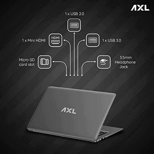 AXL Vayu Book with Intel Celeron N4020, 4GB RAM, 128GB SSD, 35.8cm (14.1-Inch) HD Display, UHD Graphics 600, Windows 11 (Space Grey)
