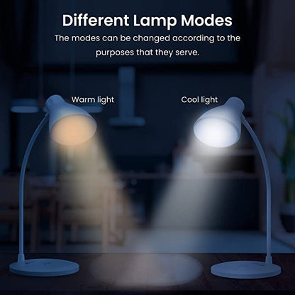 Portronics Brillo 3 Portable Lamp with Wireless Charger with 10W Output, 360Â° Flexible Neck, Touch Control, Dual Lamp Shades (White)