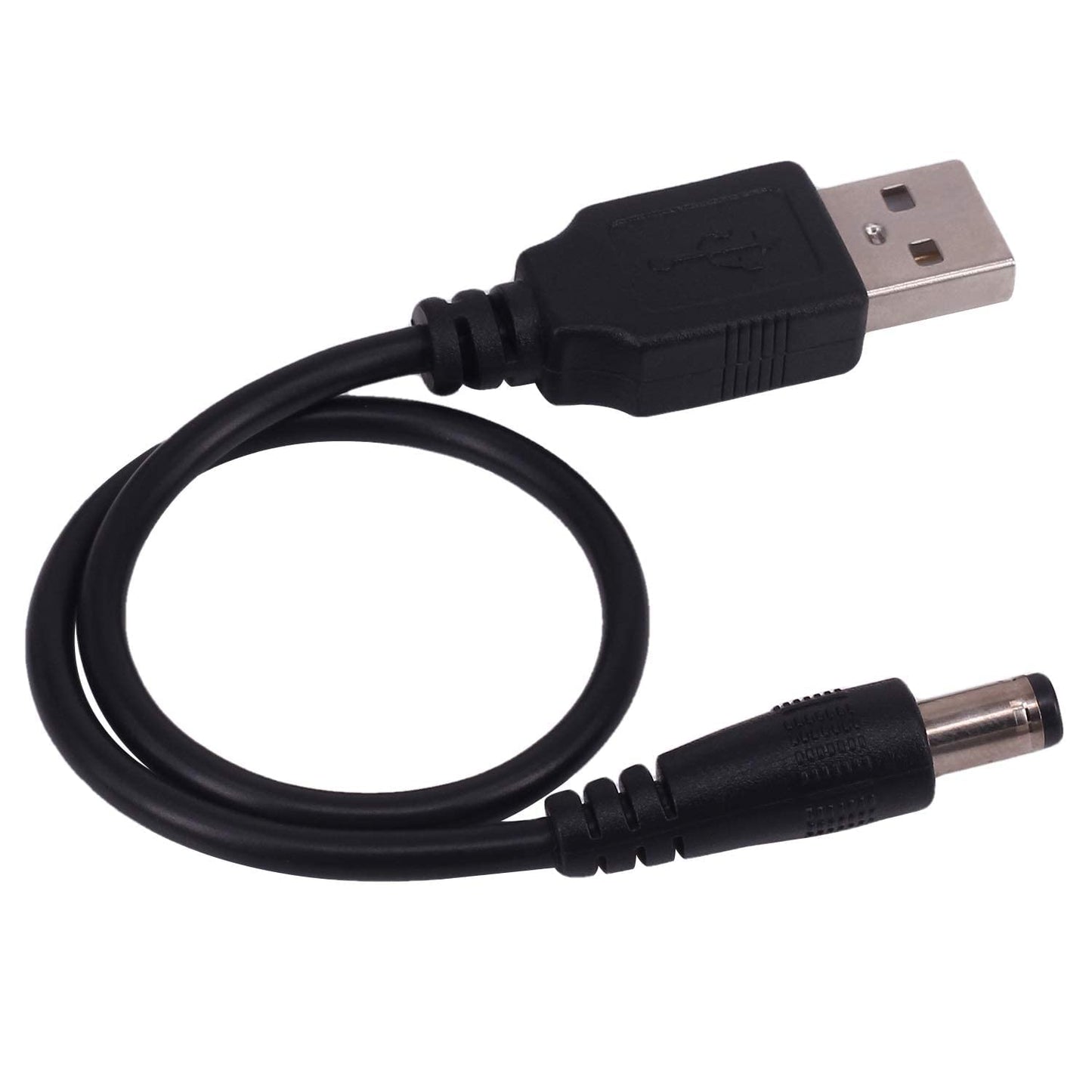 USB 2.0 A Type Male To DC (5.5 X 2.1)mm ,5V Power Plug Connector Cable 60cm (Black)