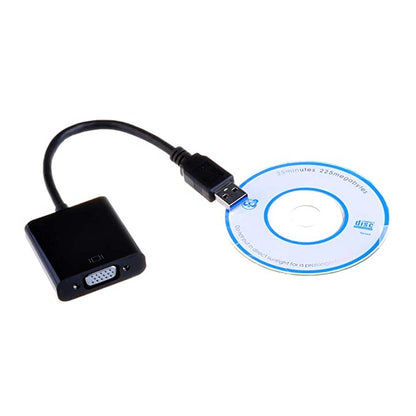 USB 3.0 to VGA Adapter External USB 3.0 Video Display Cable for PC Laptop Windows (Black/Blue)