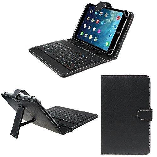 Champion 17.7cm (7inch )Micro USB Keyboard Tablet Case , Synthetic Leather Carry Cover for Samsung Tablet (Black)
