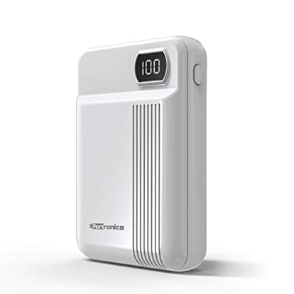 Portronics Indo 10D 10,000 mAh Power Bank Dual Input(Type C + Micro USB) and Dual Output with Display (White)