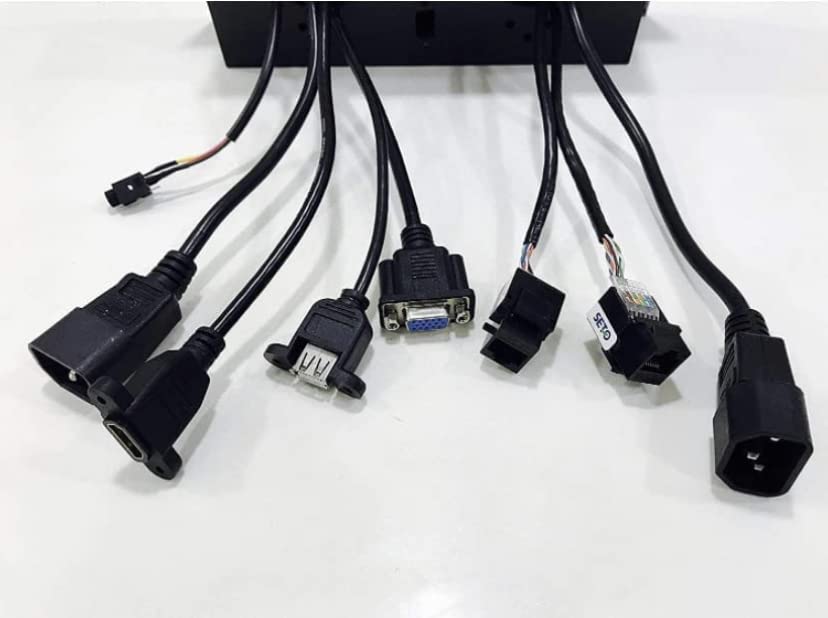 Multifunction Conference Table Connectivity and Data Box Pop Up Box/Cable Cubby with HDMI, VGA, Audio, LAN and Power Ports (Black)