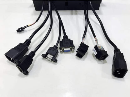 Multifunction Conference Table Connectivity and Data Box Pop Up Box/Cable Cubby with HDMI, VGA, Audio, LAN and Power Ports (Black)