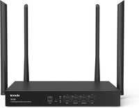 Tenda W18E AC1200 Gigabit Wireless Hotspot Router, 300 sqm Coverage, 867Mbps/5GHz + 300Mbps/2.4GHz, 50 Users Support, Gigabit Ports, 4 Antennas, Remote Maintenance