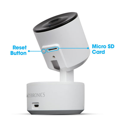 Zebronics Zeb-Smart CAM 102 Smart WiFi PTZ Indoor Camera with Motion Detection, Day/Night Mode