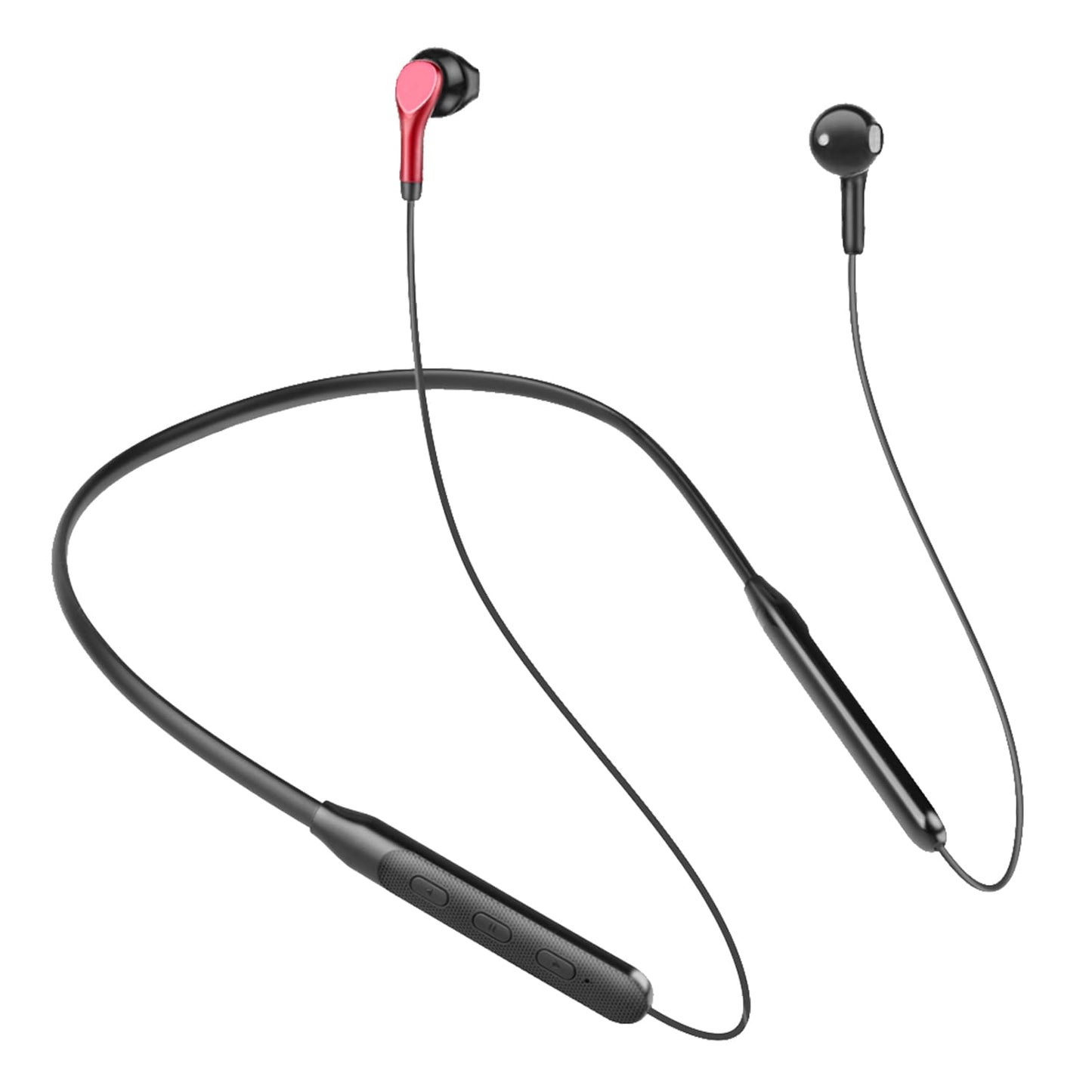 GIZMORE MN220 Wireless Bluetooth 5.0 in Ear Neckband| 20 Hours Playtime| Dual Pairing|Magnetic Earphone (Red & Black)