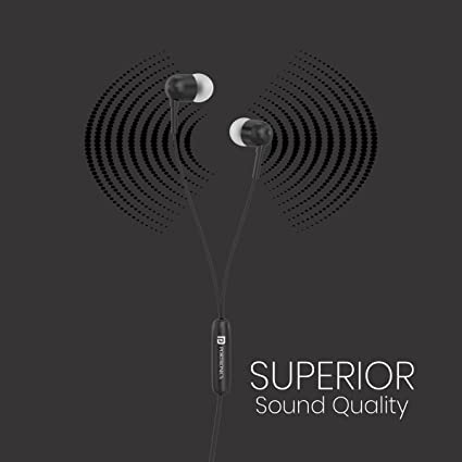 Portronics Conch 50 in-Ear Wired Earphone with Mic, 3.5mm Audio Jack (Black)