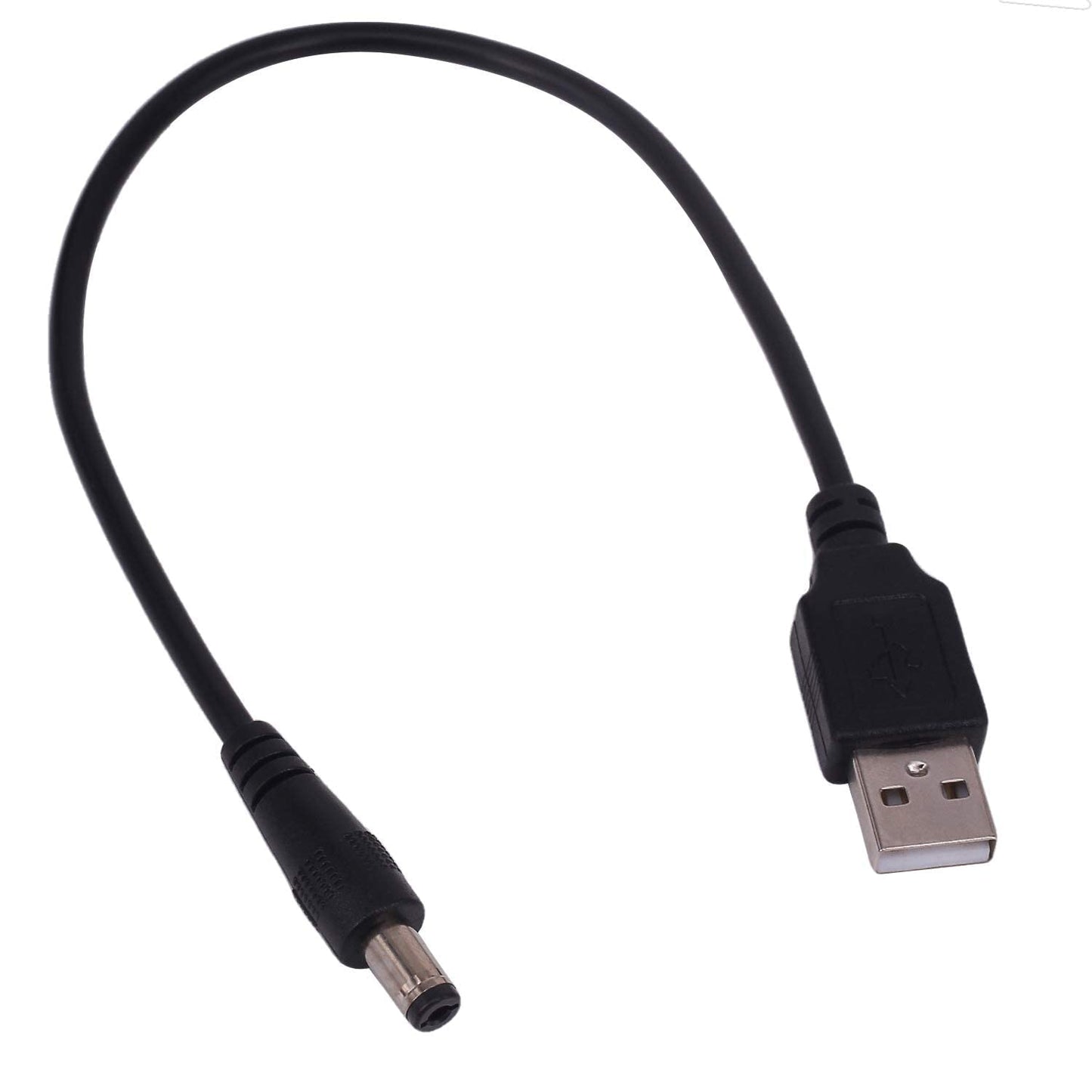 USB 2.0 A Type Male To DC (5.5 X 2.1)mm ,5V Power Plug Connector Cable 60cm (Black)