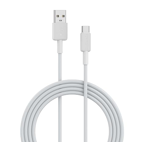 Portronics Konnect Link 5C 5A Type C Fast Charging Cable, 480 mbps Data Transmission,1M (White)
