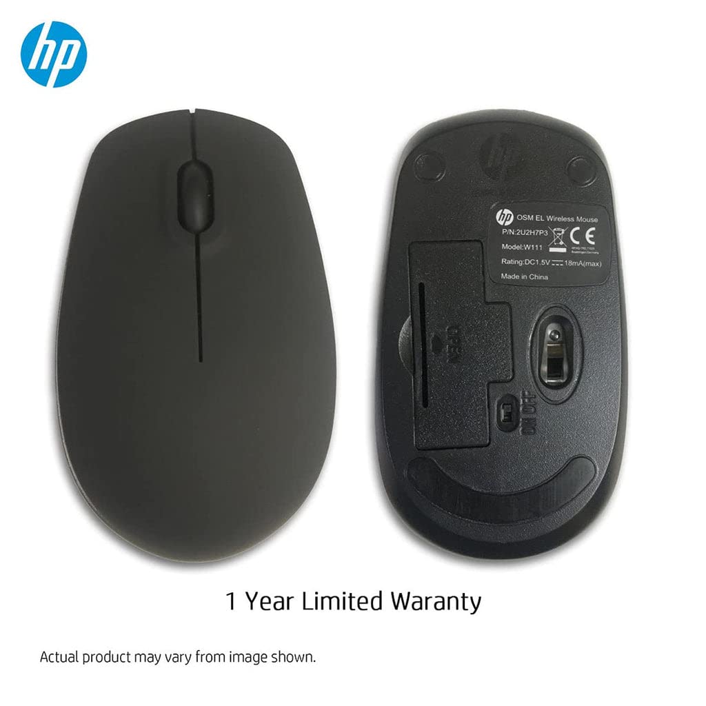 HP Wireless Ergonomically Designed Optical Mouse with 1200 DPI and 2.4GHz Connectivity (Black)