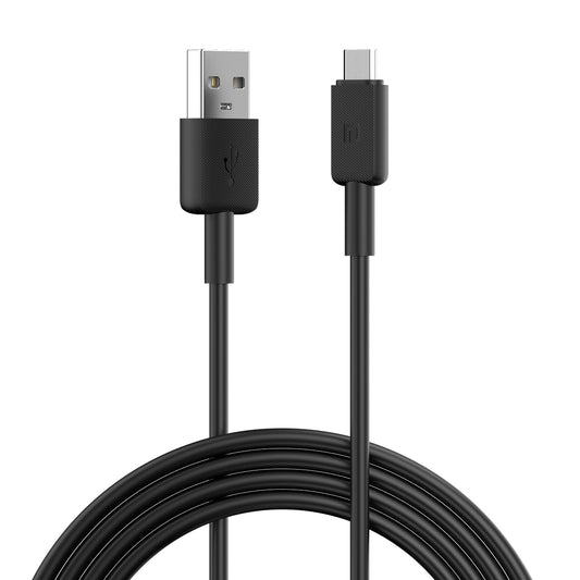 Portronics Konnect Link Micro USB Fast Charging Cable - 3.0A Output & 480Mbps Data Transfer 1M (Black)