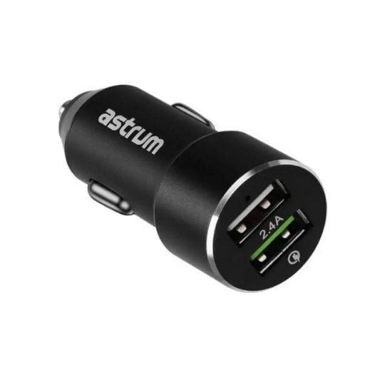 Astrum CC300 Car Charger 1 QC3.0+1 USB 2.4Amp (Black)