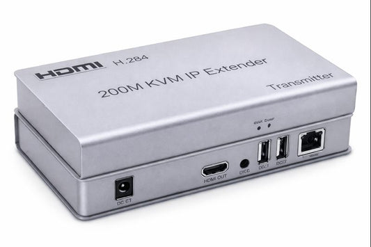HDMI 200M KVM IP Extender Over Enthernet Via Single Cat5e/6/7 Media Streaming Device (Silver)