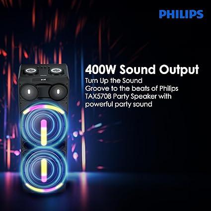 Philips TAX5708 Bluetooth Party Speaker, 400W, Black