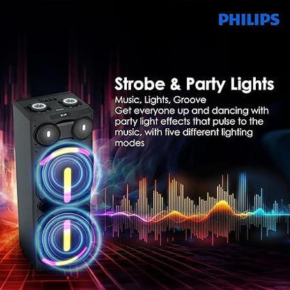 Philips TAX5708 Bluetooth Party Speaker, 400W, Black