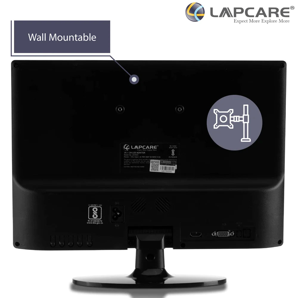 Lapcare LED Monitor - 15.4-inch 39.1CM - VGA & HDMI