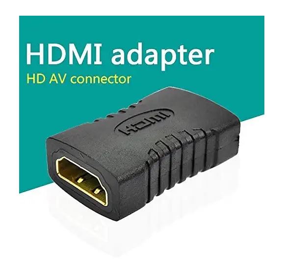 HDMI Female to Female Type-A Coupler Extender | Converter for HDTV, TV Stick, Chromecast, Laptop, Projector (Black)
