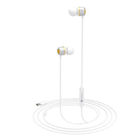 Portronics Conch 20 in Ear Wired Earphone with Type-C Jack, Powerful Audio, Built-in Microphone, Tangle Resistant Cable(White)