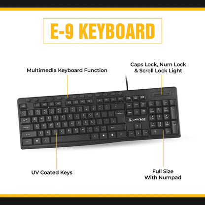 E9 - 117 Keys USB Multimedia Keyboard