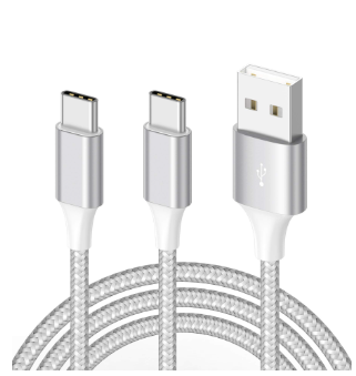 Champion 2in1 USB(A) To Type C Cable Nylon Braided and Sync Compatible with Samsung, Xiaomi, Huawei, LG (1.2m)