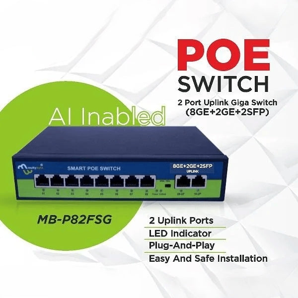 PoE Fast Ethernet Switch ,802.3Af/At Poe+ 100Mbps, Built-In Power, Extend To 250Meter,Unmanaged Metal Plug And Play