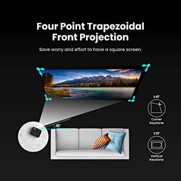 Portronics Beem 300 Wi-Fi Multimedia LED Projector with 250 Lumens, Built-in Speaker, Screen Mirroring, 2.4Ghz Wi-Fi Connectivity (Black)