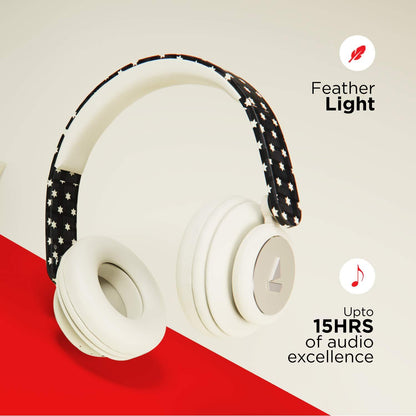 boAt Rockerz 450 Masaba Edition Bluetooth On Ear Headphones with Mic, Upto 15 Hours Playback, 40mm Drivers (Black Star )