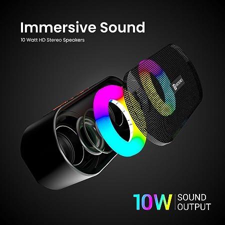 Portronics Pixel 3 10W Portable Wireless Bluetooth Speaker, Upto 7Hour Playtime, TWS Connectivity,(Black)