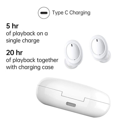 Oppo Enco W11 Bluetooth Truly Wireless in Ear Earbuds with Mic (White)