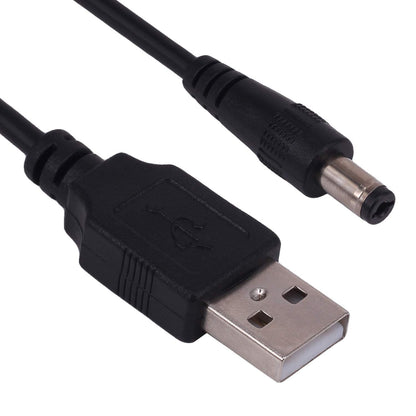 USB 2.0 A Type Male To DC (5.5 X 2.1)mm ,5V Power Plug Connector Cable 60cm (Black)